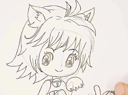 手绘小猫女,送给正在……的你十二月份的可爱ớ ₃ờ😁😁