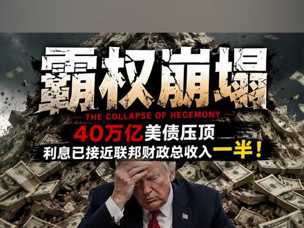 美债突破40万亿大关,利息高的吓人,眼看要还不上了!
