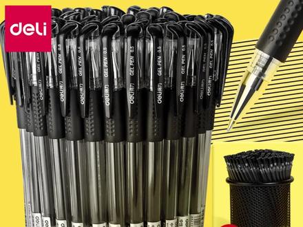 得力中性笔黑色学生专用红笔水笔子弹头签字碳素笔改试卷水性笔芯 #得力中性笔 #学生专用笔 #红笔批改笔 #子弹头签字笔