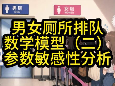男女厕所排队数学模型(二)—参数敏感性分析 不懂代码的同学,想玩的话可以点个关注,然后我教你怎么把代码跑起来和修改参数🙋 #数学建模 #数学模型 #程序员 #研究生 #厕所排队