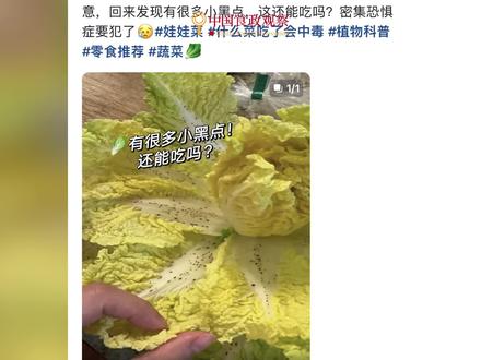白菜长出小黑点还能吃吗?分情况!遇到这种黑斑,再少也不能吃! #白菜 #娃娃菜 #蔬菜 #科普 #食品安全