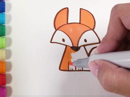 儿歌多多动物简笔画狐狸 学画狐假虎威中的狡猾狐狸 #儿歌多多 #儿童 #简笔画 #动物 #