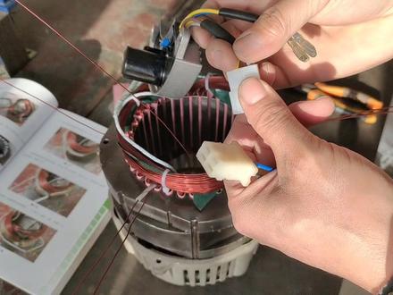 第58接单相汽油发电机绕组,实物接线