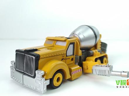 搅拌车变身机器人动画过程,变形金刚定格动画!