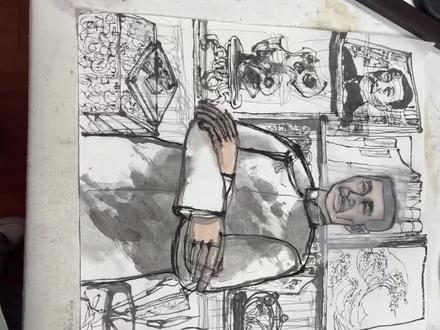 个子太矮 踩在凳子上拍的鲁迅先生底稿#想画就画