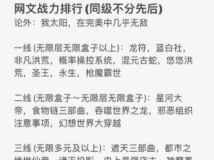网文战力排行,求求别再吹青儿了