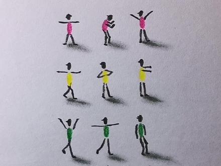 广播体操立体人画法。#简笔画#画画#立体画