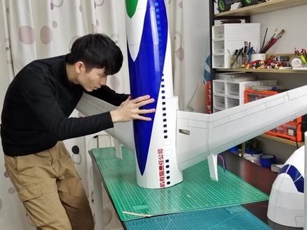 【自制】C919客机,送手机上天#航空 #航模 #飞机 #c919#男人的玩具 #遥控飞机 #固定翼 #DIY #手工制作