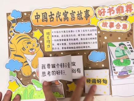 立体机关《中国古代寓言故事》模板 立体机关手抄报制作教程,适用于各种翻翻书和推拉机关的手抄报#中国古代寓言故事手抄报 #中国古代寓言故事读书卡 #中国古代寓言 #立体好书推荐卡 #好书推荐手抄报