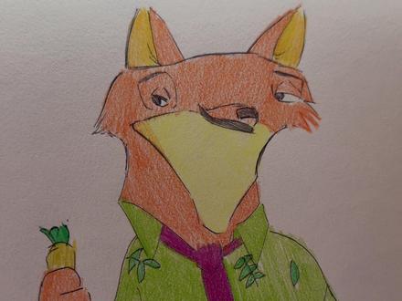 用尽全力也不及小孩哥随手一画 #尼克狐尼克 #临摹