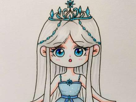 零基础学画画,跟我一起画冰公主吧 #冰公主简笔画 #画叶罗丽冰公主 #画冰公主 #冰公主 #叶罗丽精灵梦