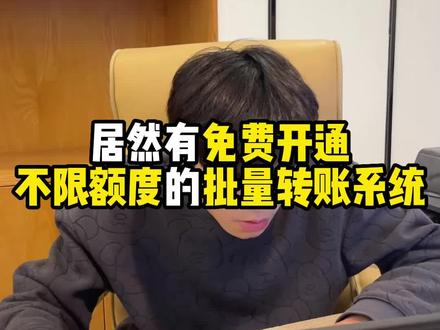 居然还有免费开通、不限额度的批量转账系统#批量转账 #公转私 #公户转个人账户 #支付宝限制三年大额转账 #转账限制