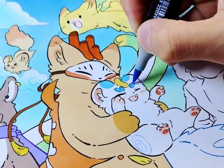 神兽一大家子 #有兽焉#手绘#梅森尼斯马克笔