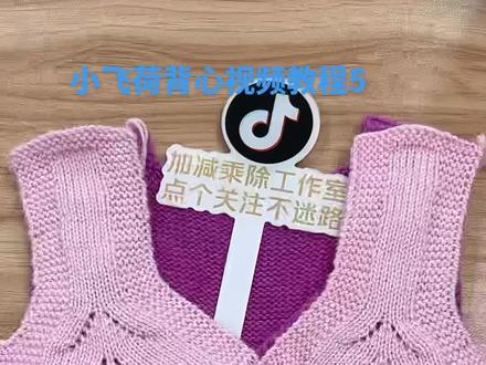 小飞荷背心视频教程5#喜欢就关注我吧❁ #织毛衣可以治愈各种不开心