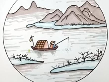 诗配画《江雪》#简笔画#唐诗配画#一起学画画 #画画 #想画就画 #创作灵感