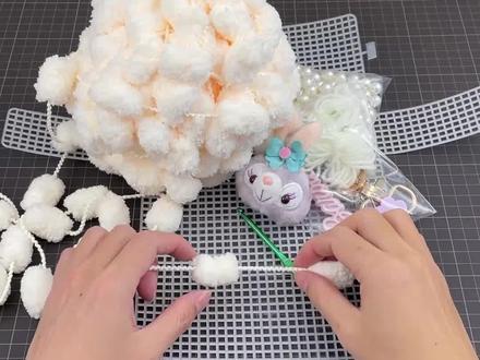 新手工泡芙包详细教程,超可爱软糯#毛线编织 #手工diy #满足你的少女心 #礼物