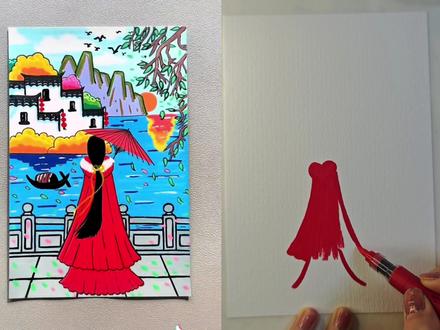 这个视频你不看到最后真的不知道画得是啥!!原版vs我的跟练版,你们觉得差多少?原创@千寻简笔画 #丙烯马克笔 #丙烯马克笔绘画