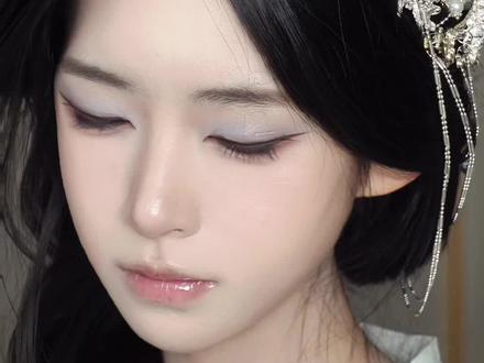 妆教|蓝色系清冷感妆容 #分享妆容 #妆教