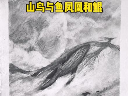 北冥有鱼其名为鲲,鲲之大...#创作灵感 #零基础学画画 #素描风景 #画画