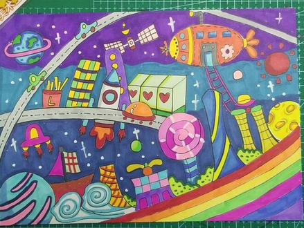 科技主题画—天空之城#科幻画