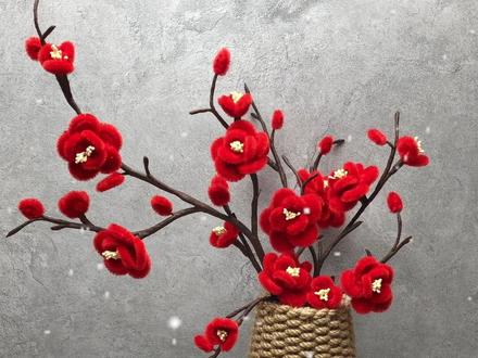 冬天怎么能少得了梅花,教程给你了,动不动手就看你自己了!#创意手工#手工diy #扭扭棒 #扭扭棒教程 #扭扭棒花束