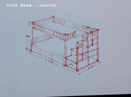 上下床怎样画?双层床怎样画?#床#手绘#家具设计#家具手绘