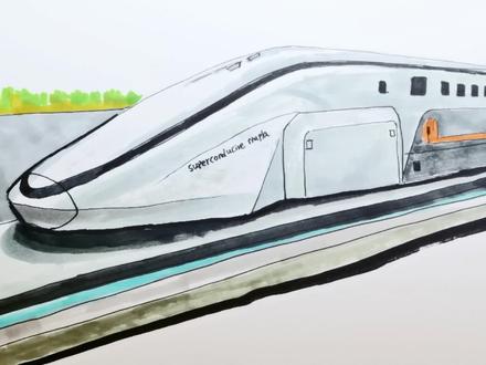 今日 💛 画一辆磁悬浮列车! #画火车 #画复兴号 #画磁悬浮 #磁悬浮列车