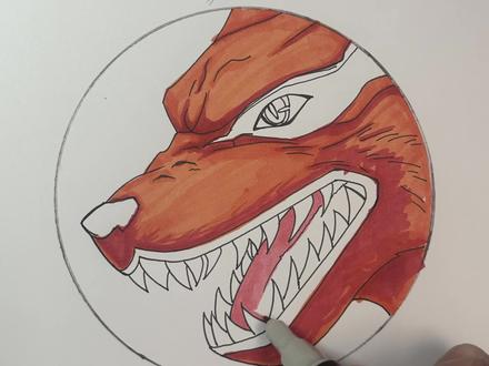 粉丝想看的九尾喇叭简单上色画法教程来啦! #手绘 #火影忍者 #九尾鸣人 #跟着抖音学画画 #抖音小助手 @抖音小助手