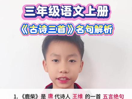 #三年级 三年级语文上册《古诗三首》名句解析#三年级语文 #预习课本 #每日学习打卡 #孩子教育
