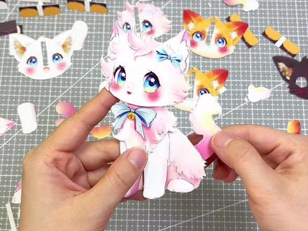 猫咪可动纸片人教程来啦!一起来做吧💕#可动纸片人教程 #小猫咪手工制作 #手工diy #萌宠守护大挑战 #纸片人 @抖音热点宝