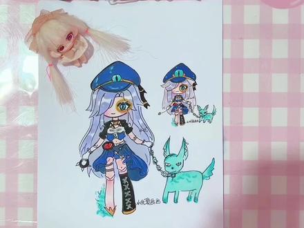 你们要的魔警艾琳来啦#魔警艾琳 #蛋仔派对 #简笔画 #同人