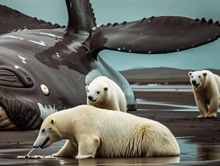 #创作灵感 重达60吨的长须鲸搁浅在北极,腐烂的鲸肉很快吸引了大批北极熊,它们纷纷赶来参加这场饕餮盛宴。#神奇动物在抖音 #野生动物零距离