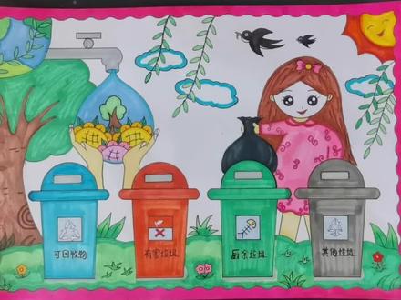 保护环境主题绘画教程#保护环境手抄报 #垃圾分类绘画 #爱护地球保护环境 #手抄报 @DOU+上热门
