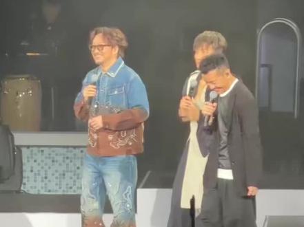 #郑中基 #梁汉文 今晚现身方力申红馆演唱会。还有陈晓东、李彩桦、周丽淇也同台合唱。今晚好多嘉宾