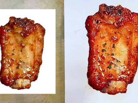 红烧排骨水彩教程讲解 #水彩 #美食 #手绘 #黄万有水彩 #青年创作者成长计划