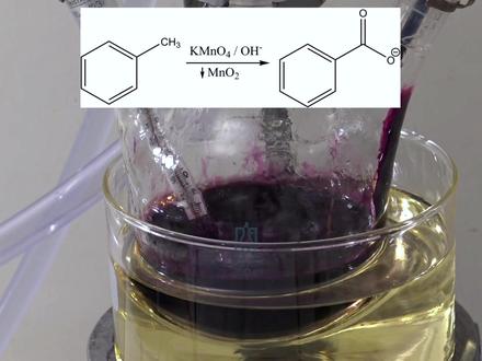 #科学小实验 #趣味实验 #实验 苯甲酸的一种制取方法。