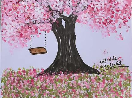 樱花树简笔画,原创绘画!#每日一画 #绘画 #简笔画