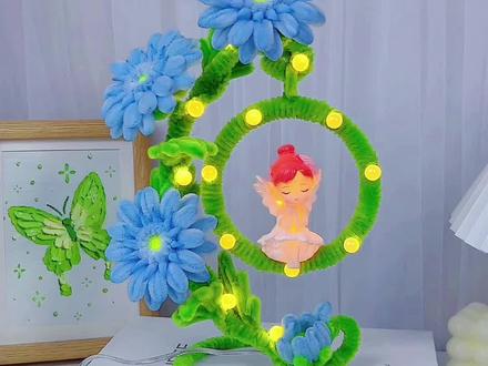 太阳花秋千台灯教程 #我的手工作品 #创意手工 #手工 #教程 #扭扭棒