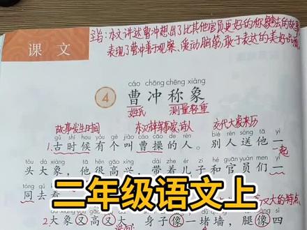 二年级语文上册《曹冲称象》的课文讲解#家长收藏孩子受益 #小学知识点归纳 #三年级语文