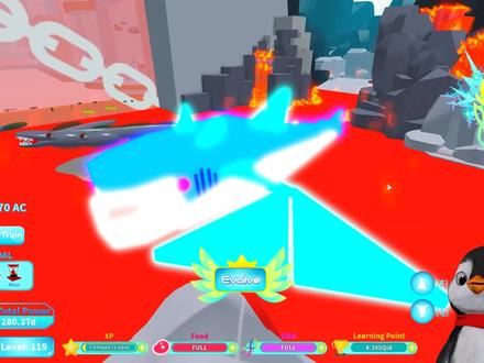 Roblox鲨鱼进化模拟器!成为黄金大白鲨!面面解说
