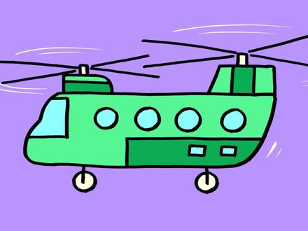 男孩都喜欢的简笔画,简单又好看的运输直升机,家长快收藏 #简笔画