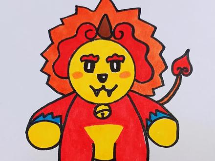 元旦过年必备小年兽简笔画#元旦手工 #元旦简笔画 #年兽 #简笔画 #手绘 #儿童简笔画 #过年