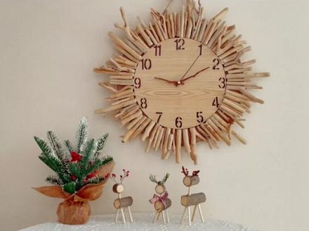 纸盒树枝手工diy钟表 创意简约艺术装饰挂钟