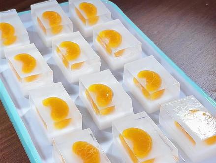 今天用桔子做一道年夜饭必备的招牌甜品#自制甜品 #果冻 #白凉粉的100种吃法 #白凉粉 #甜品