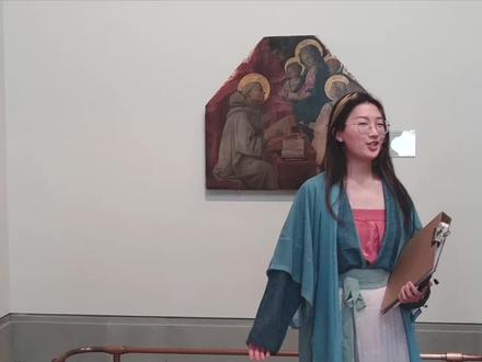 英国国家画廊--听汉服姑娘说名画“耶稣受洗“ #绘画天才#国家画廊#祭坛画