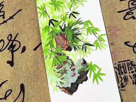 丙烯马克笔画国风美学竹子 画画还得靠邪修,丙烯马克笔画国风美学竹子#绘画教程 #丙烯马克笔绘画 #国风美学 #国画 #初描丙烯马克笔
