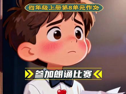 四年级上册第8单元作文,我的心儿怦怦跳 参加朗诵比赛