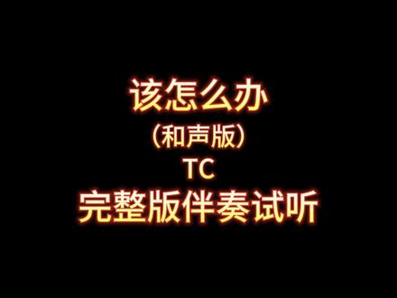 该怎么办 该怎么办_TC_和声版_完整版伴奏 #伴奏 #伴奏带歌词 #合拍