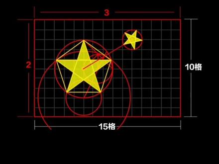 五星红旗的标准画法 #五角星 #五星红旗 #国旗