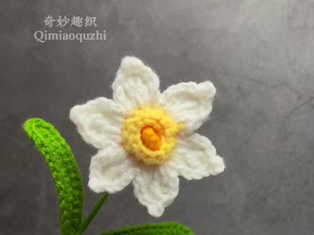 水仙花钩织教程二来啦,姐妹们快跟上#爱生活爱编织 #上热门 #手工编织零基础教学 #玩毛线 #钩针编织